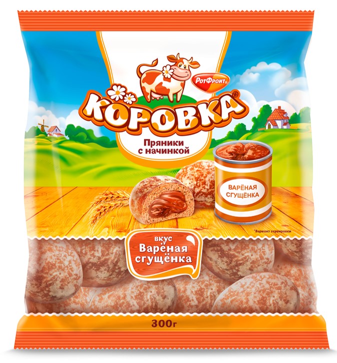 Пряники Коровка с начинкой Варёное сгущённое молоко (300г)