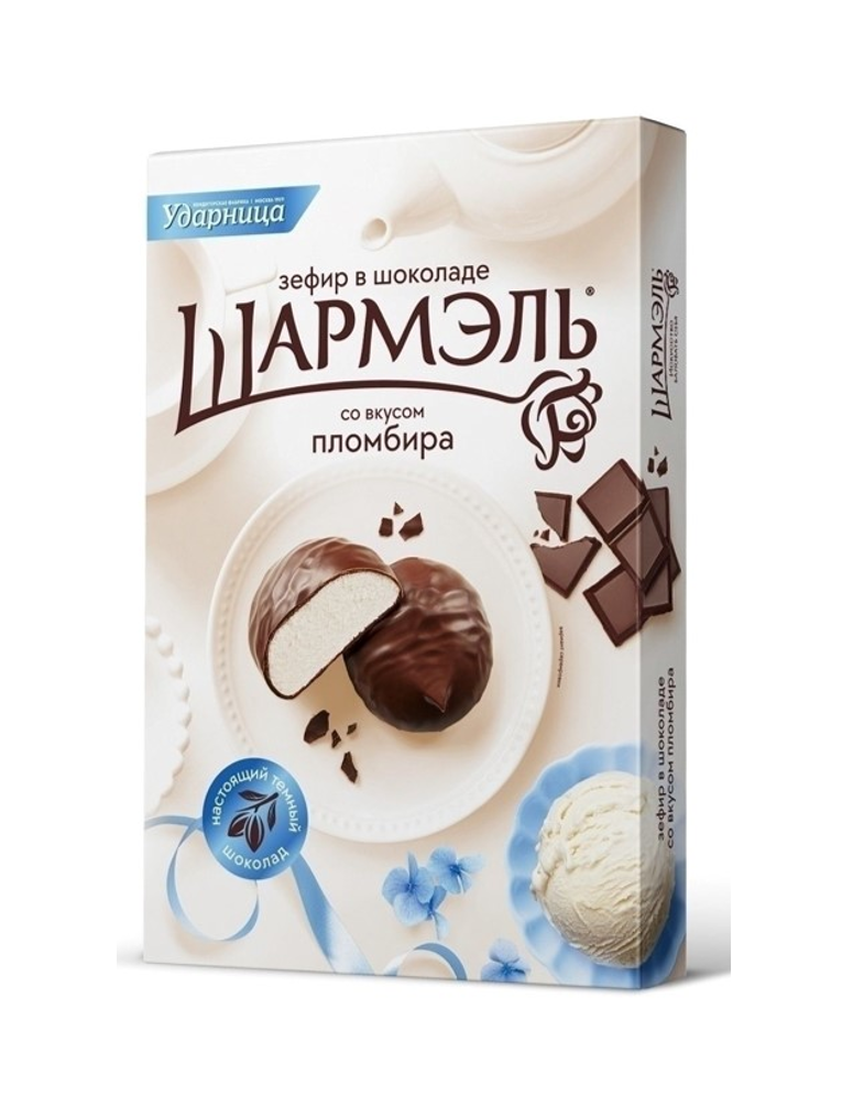 “Sharmel” Ice Cream “Plombir” Zephyr, Glazed in Dark Chocolate