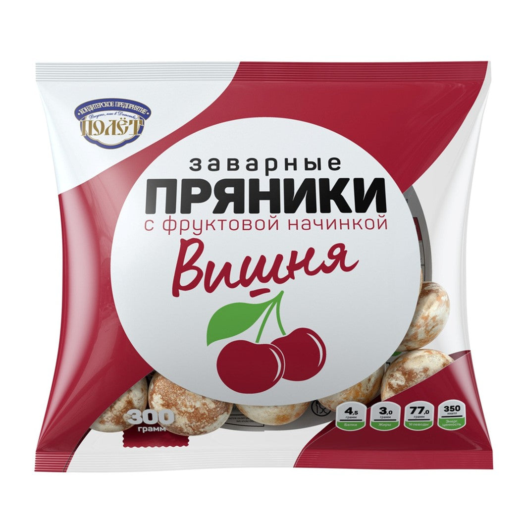 Заварне імбирне печиво з вишневою начинкою (300 г)